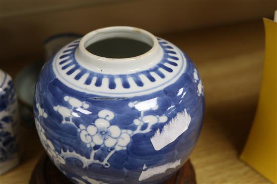 A group of Chinese porcelain and wood stands (10)